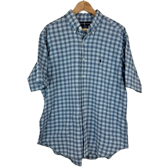 Ralph Lauren Other - Ralph‎ Lauren Classic Fit Shortsleeve Men's Size XL 100% Cotton Blue White Check
